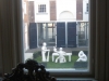 Partying in Escher's museum courtyard