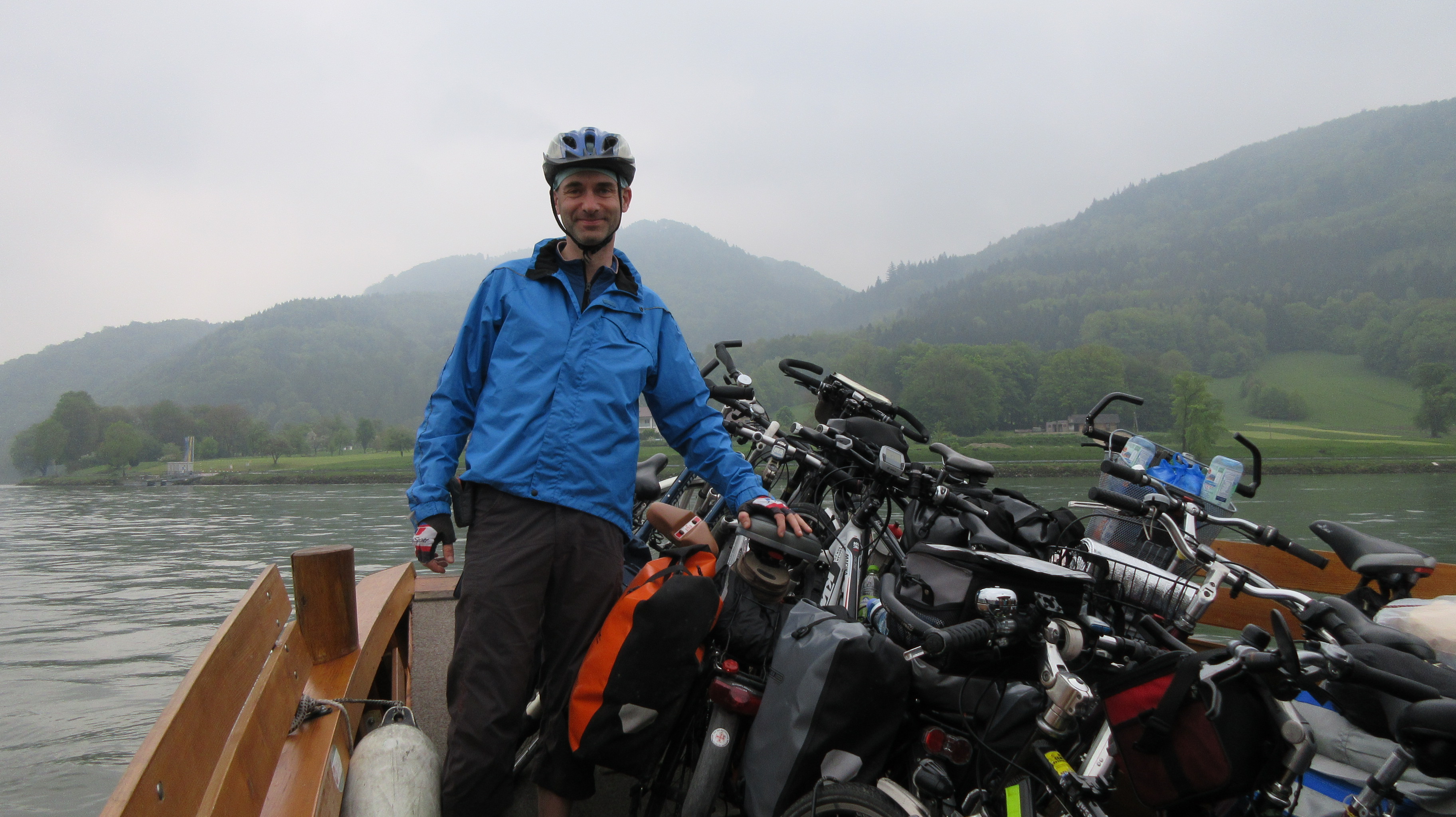 A bicycle-crowded boat