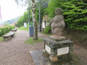 Monument (much bigger than the original) placed where the Willendorf Venus was found