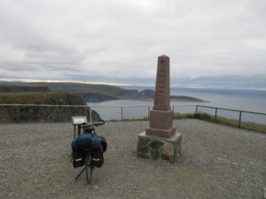 Obelisk to remind the time in the 19th century when the king of Sweden and Norway came to North Cape