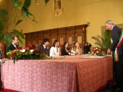 Wedding ceremony at the municipal hall of Pistoia