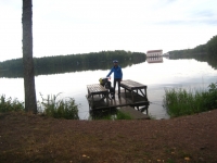 Platform for rug washing at the lake in Ruotsinpyhtää