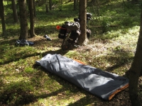 Unpacking the tent