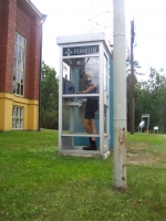 Talking on the telephone